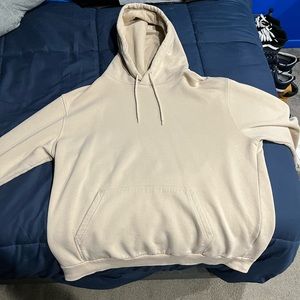 Mens Plain Beige Hoodie